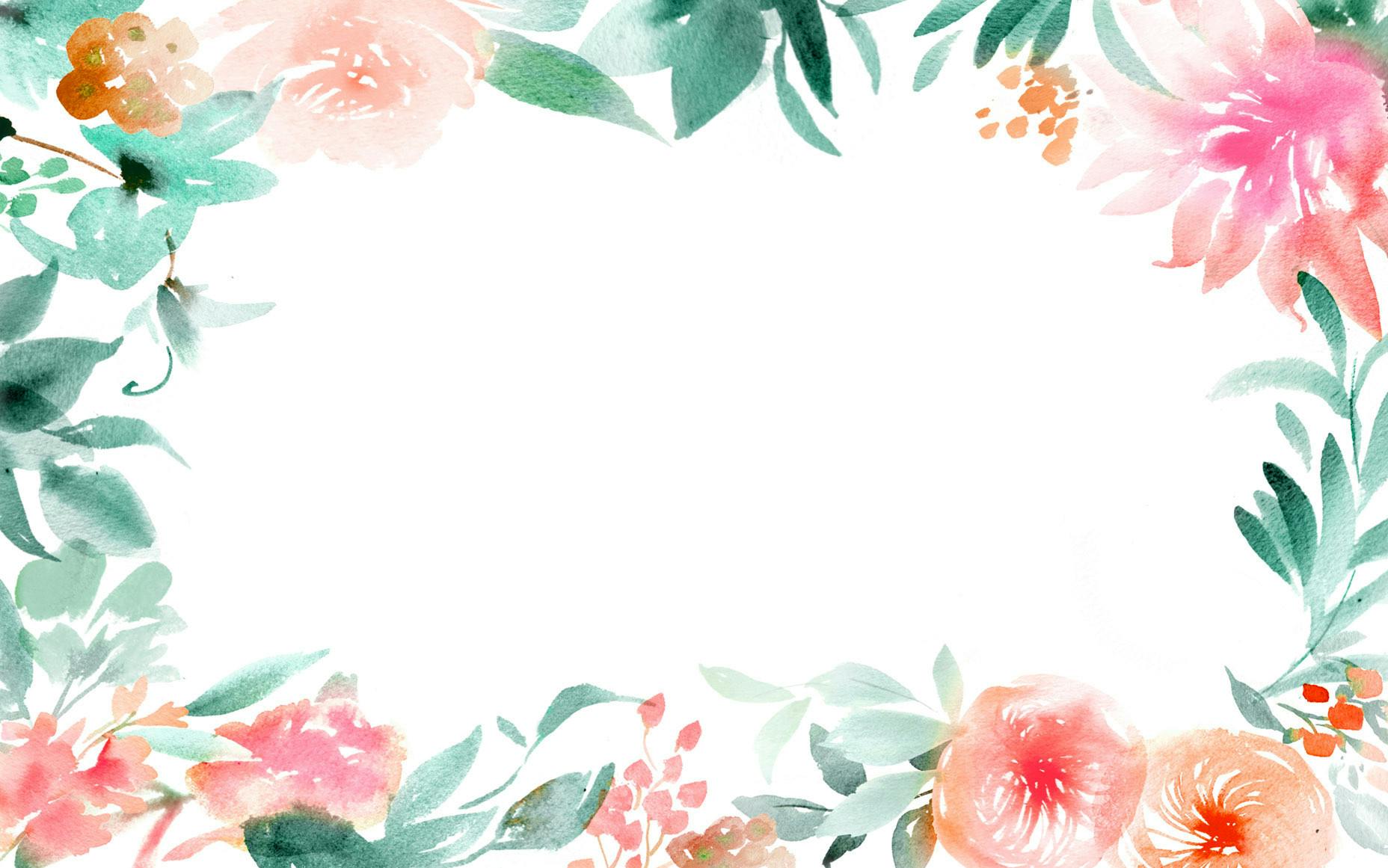 Watercolor Floral Border by Julie Song Ink1